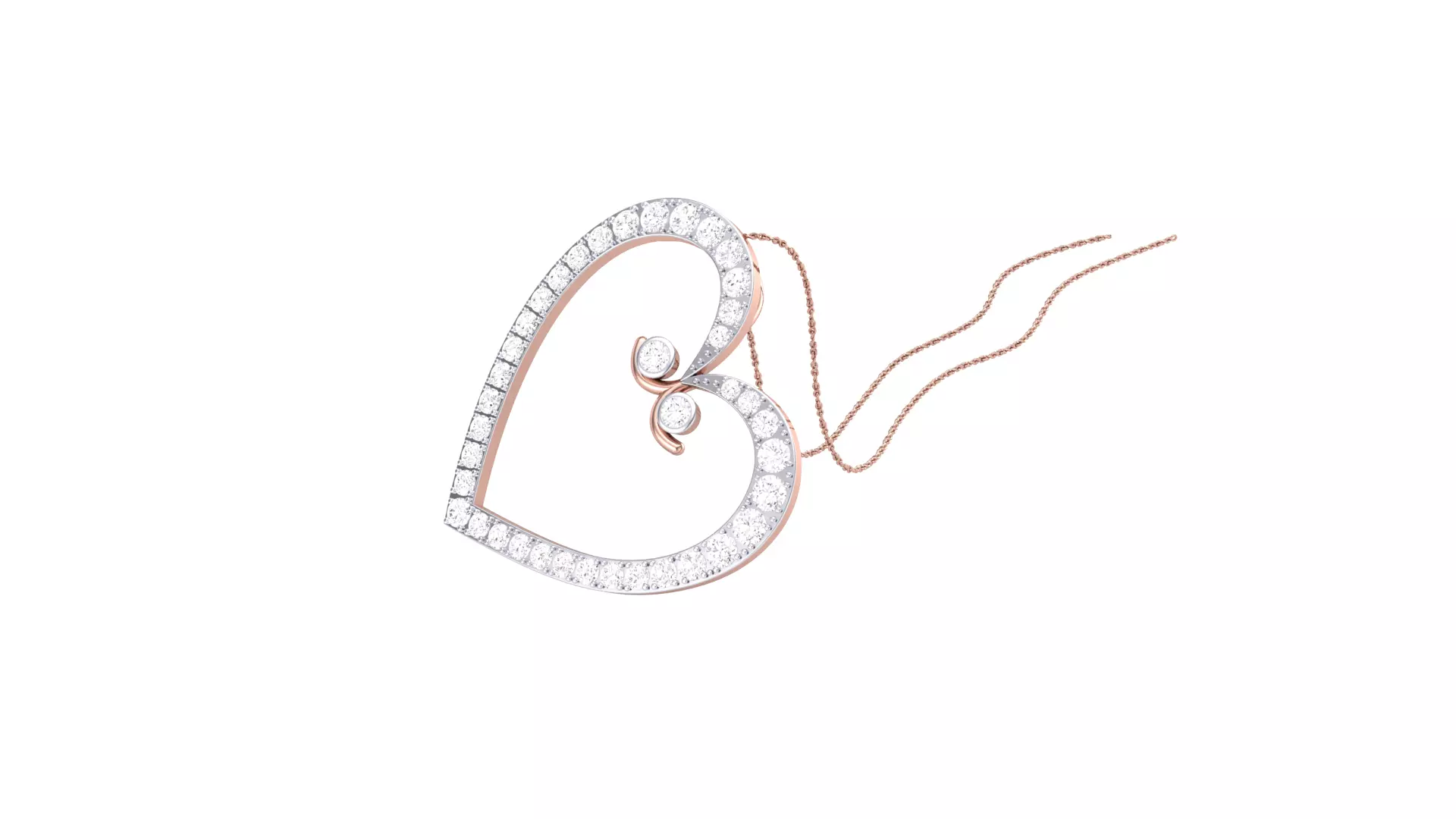 Diamond heart pendant 3D print model
