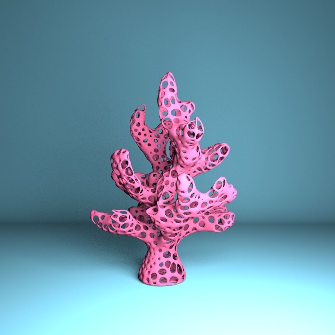 Coral earring holder  3D print model_3