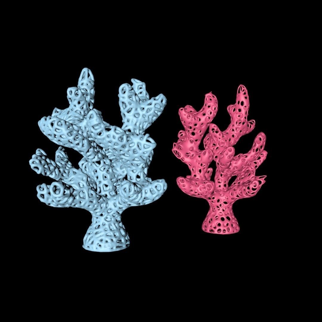 Coral earring holder  3D print model_8