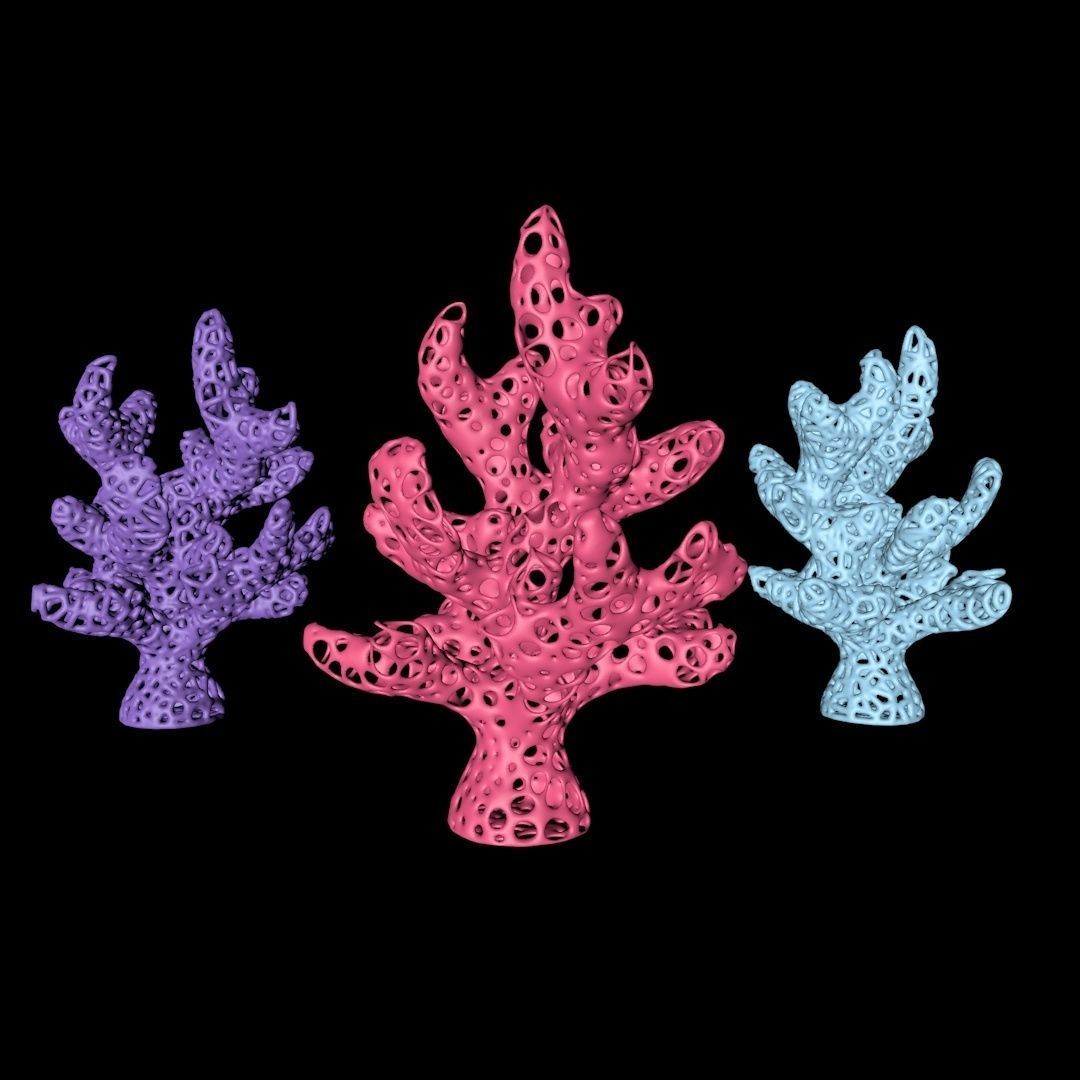 Coral earring holder  3D print model_4