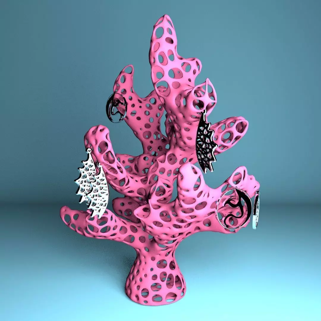 Coral earring holder  3D print model_0