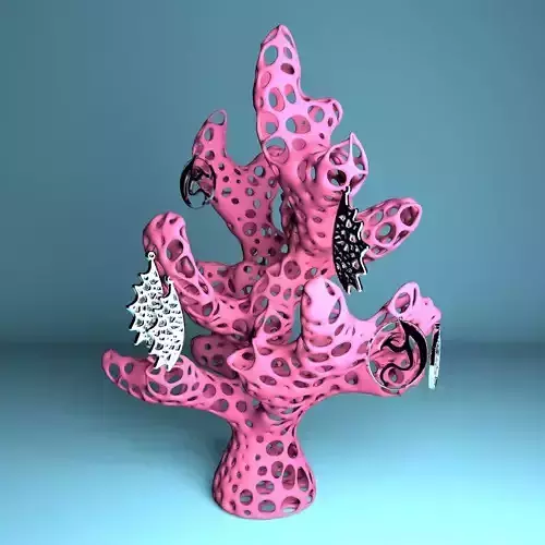 Coral earring holder  3D print model