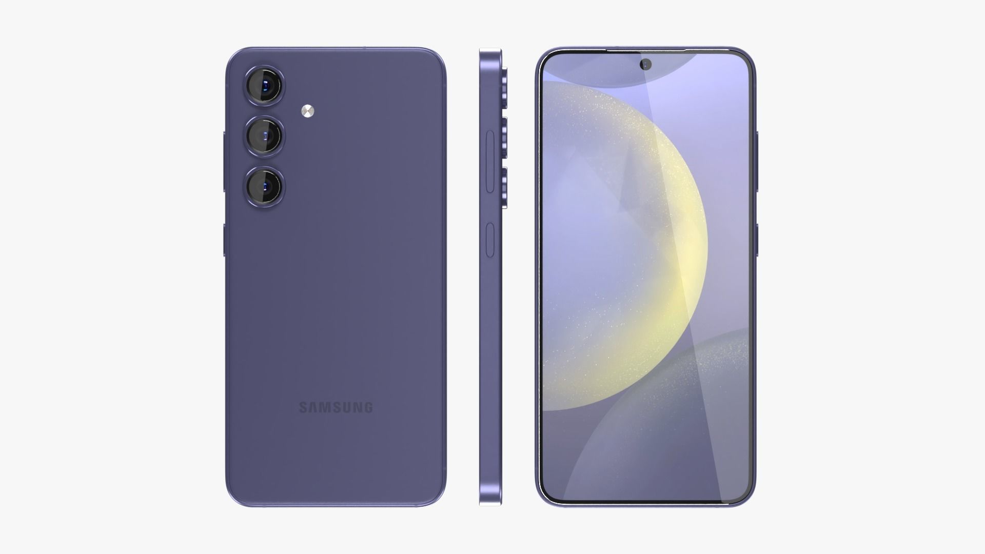 Samsung Galaxy S24 Cobalt Violet Low-poly 3D model_2