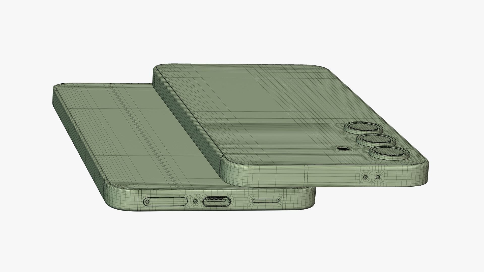 Samsung Galaxy S24 Cobalt Violet Low-poly 3D model_17