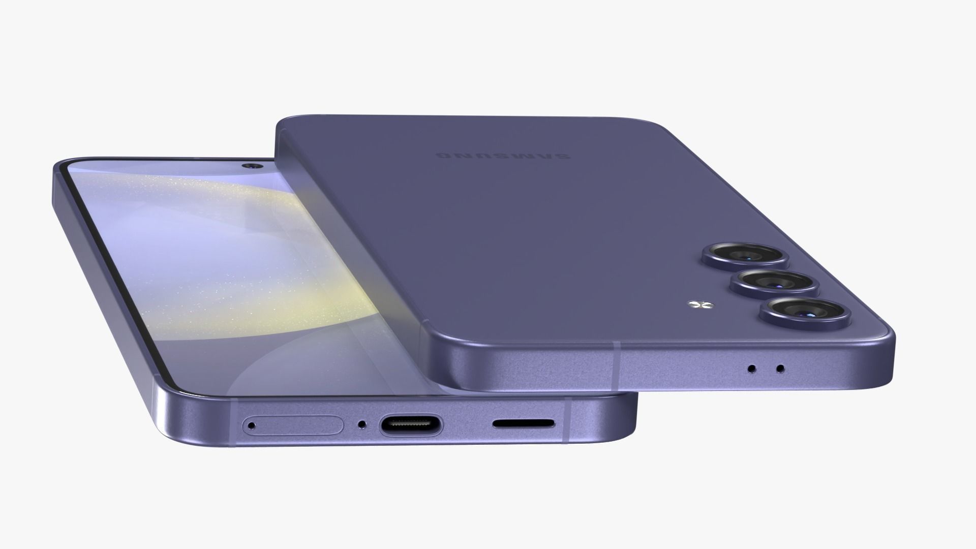 Samsung Galaxy S24 Cobalt Violet Low-poly 3D model_6