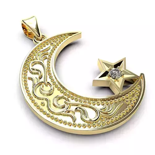 Cresent jewerly pendnt 3D print model 3D print model