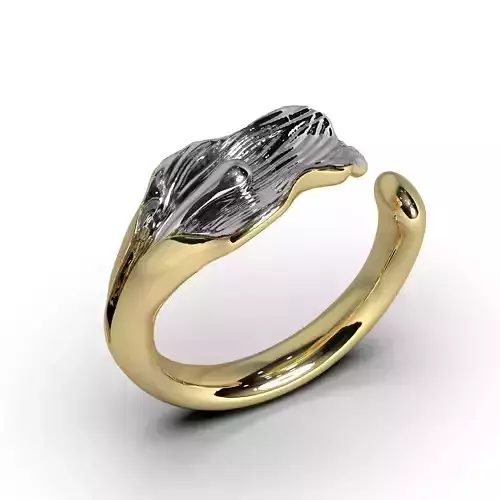 Jewelry ring lily petal 3D print model