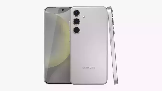 Samsung Galaxy S24 Marble Gray Low-poly 3D model