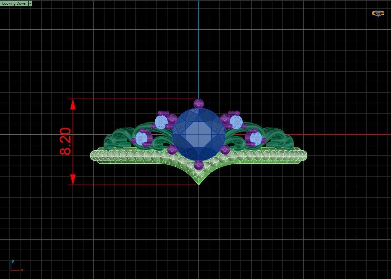 Crown ring 3D print model 3D print model_2