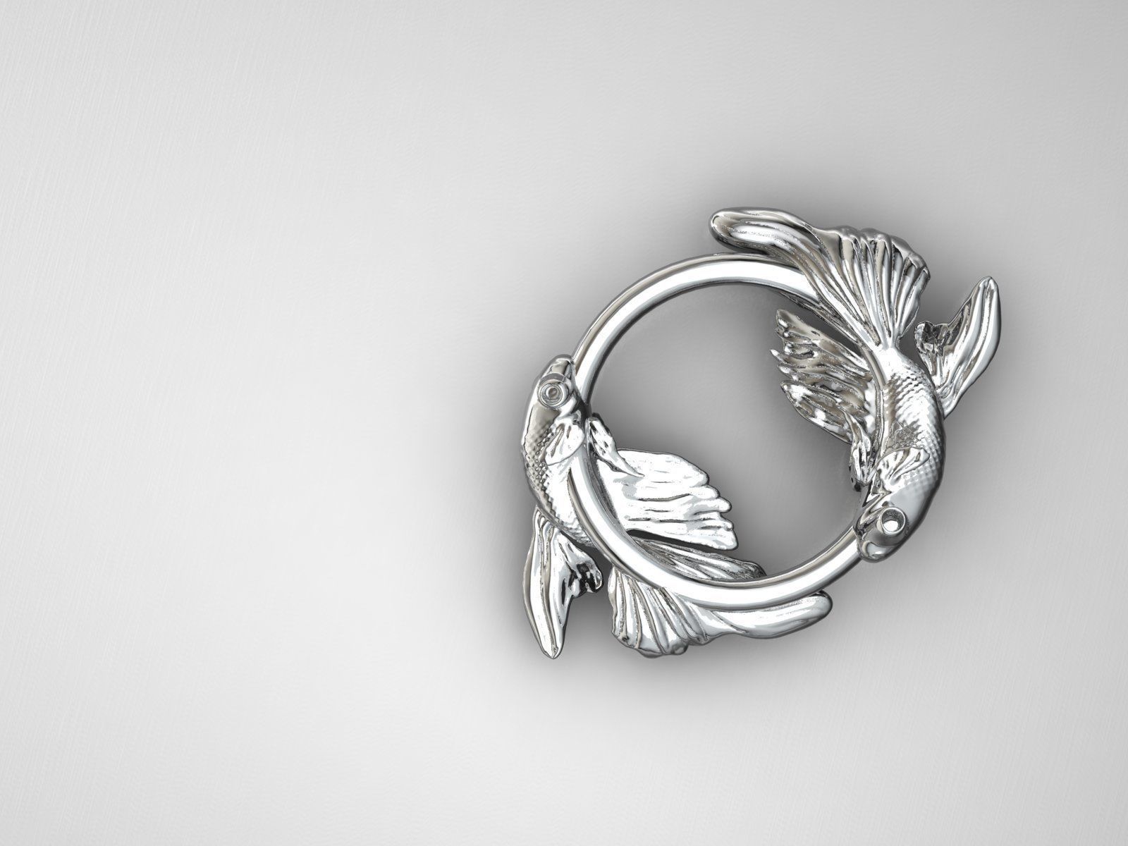 Koi fish pendant 3D print model_1