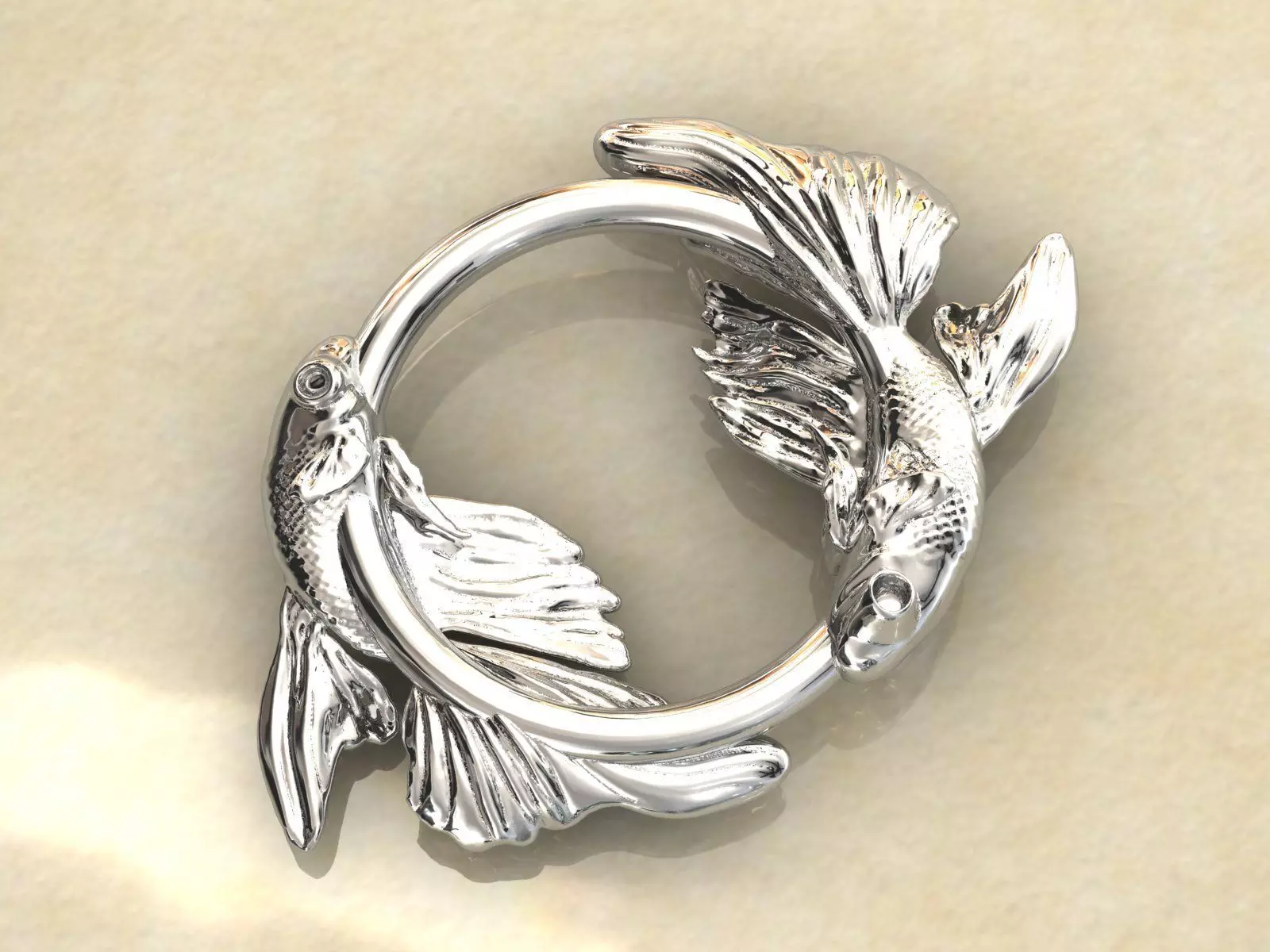 Koi fish pendant 3D print model_0