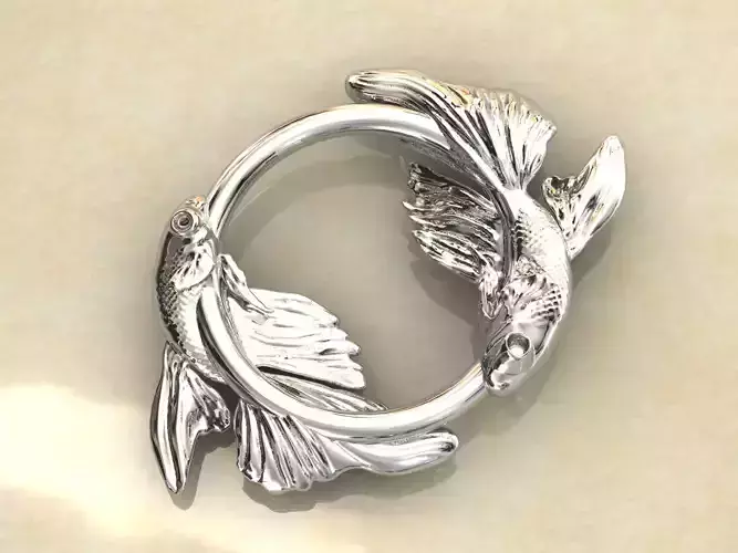 Koi fish pendant 3D print model