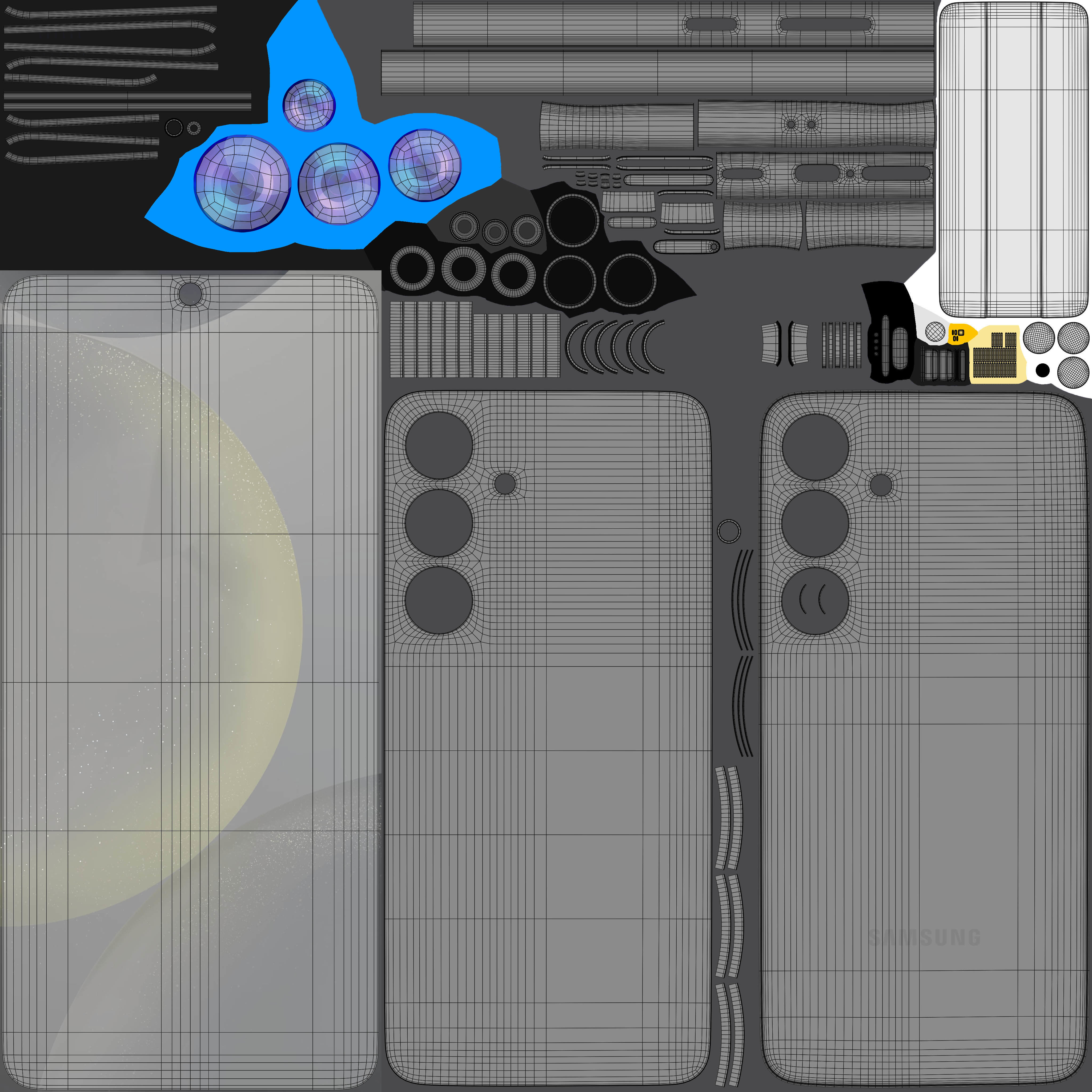 Samsung Galaxy S24 Onyx Black Low-poly 3D model_10