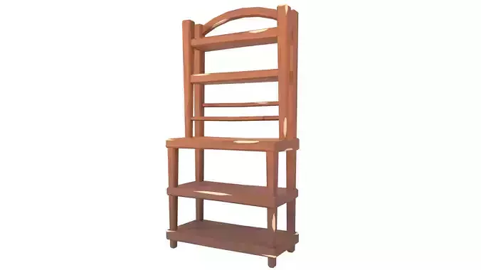 Lowpoly Stylized Wooden Rack