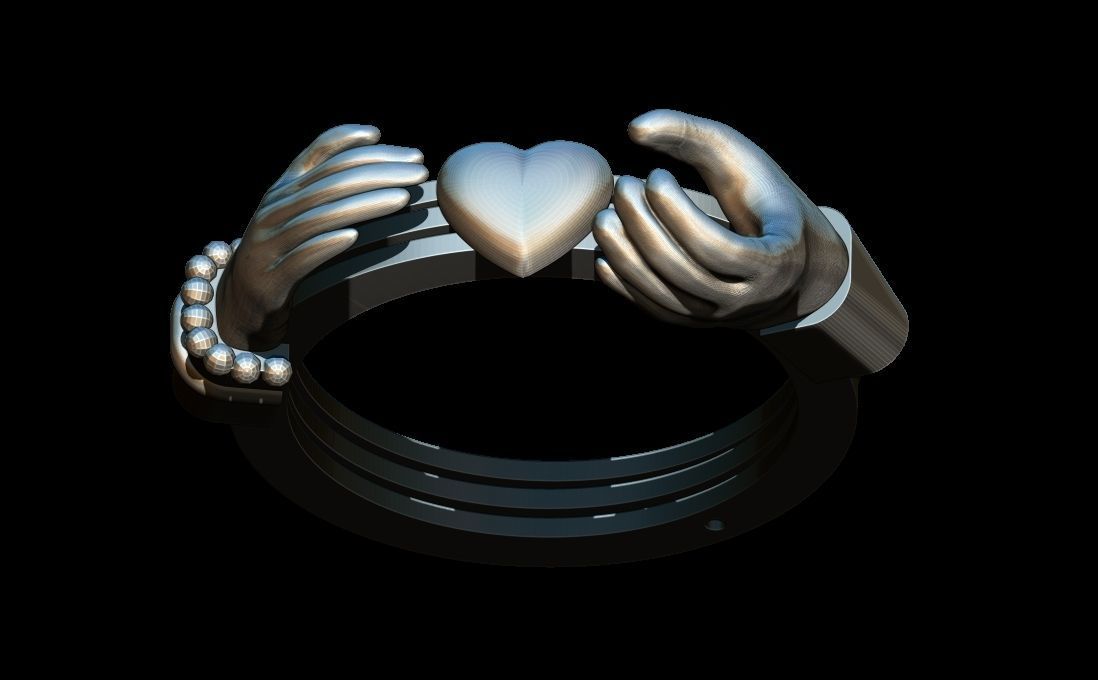 Hands ring 3D print model_1