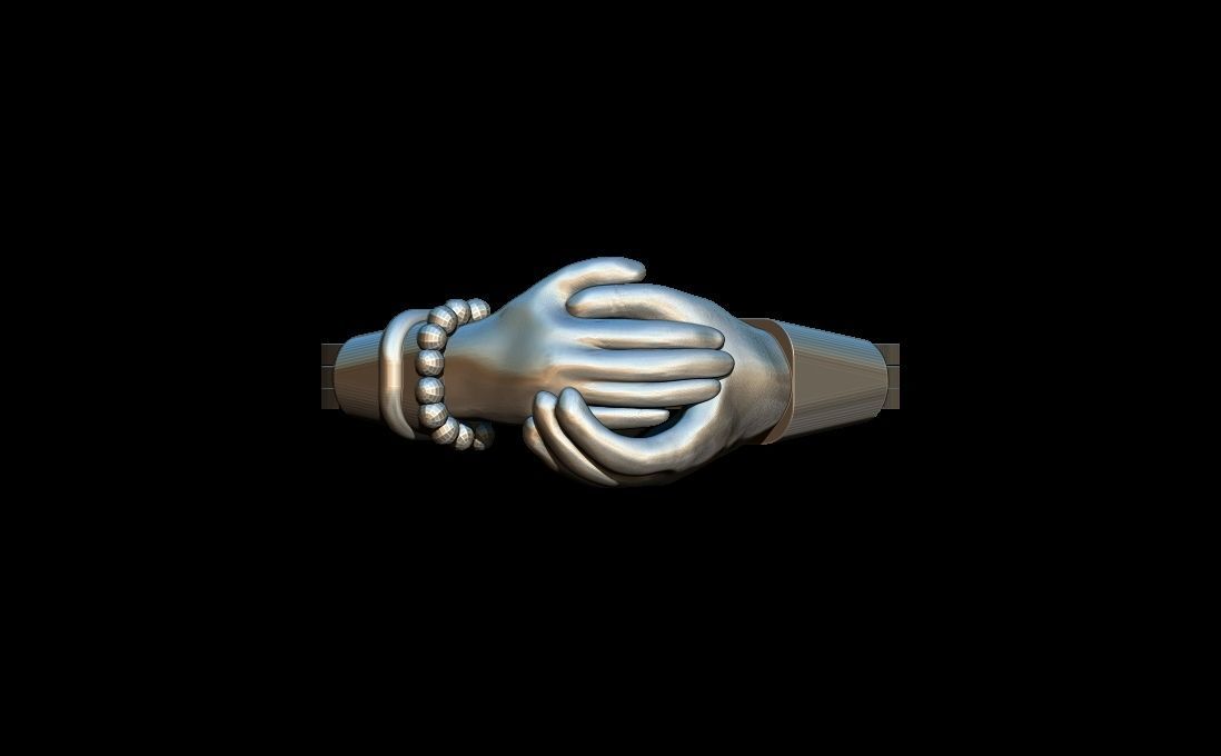 Hands ring 3D print model_2