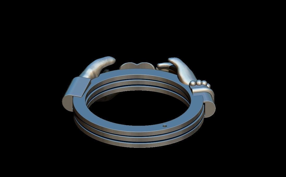 Hands ring 3D print model_6