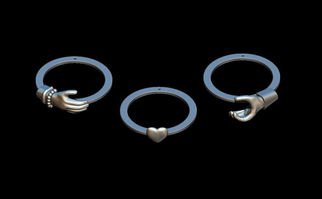 Hands ring 3D print model_4