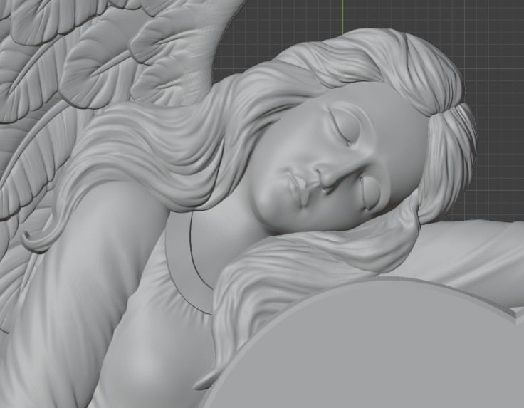 Angel with heart for cnc 3D print model_2