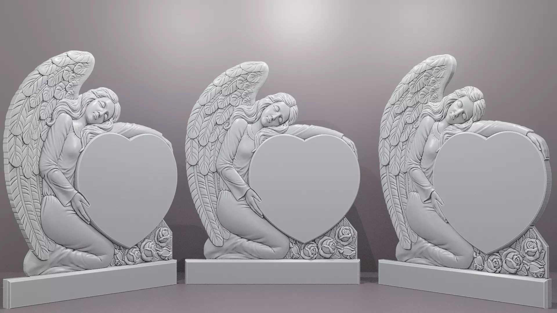 Angel with heart for cnc 3D print model_0