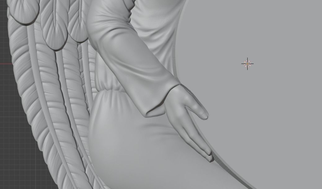 Angel with heart for cnc 3D print model_4