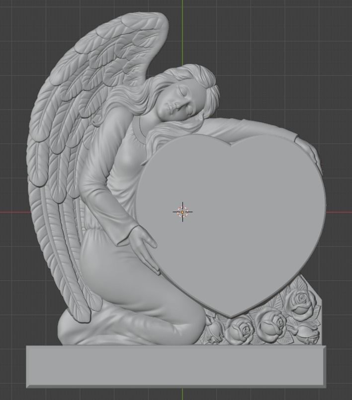 Angel with heart for cnc 3D print model_1