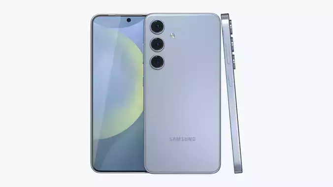 Samsung Galaxy S24 Sapphire Blue Low-poly 3D model