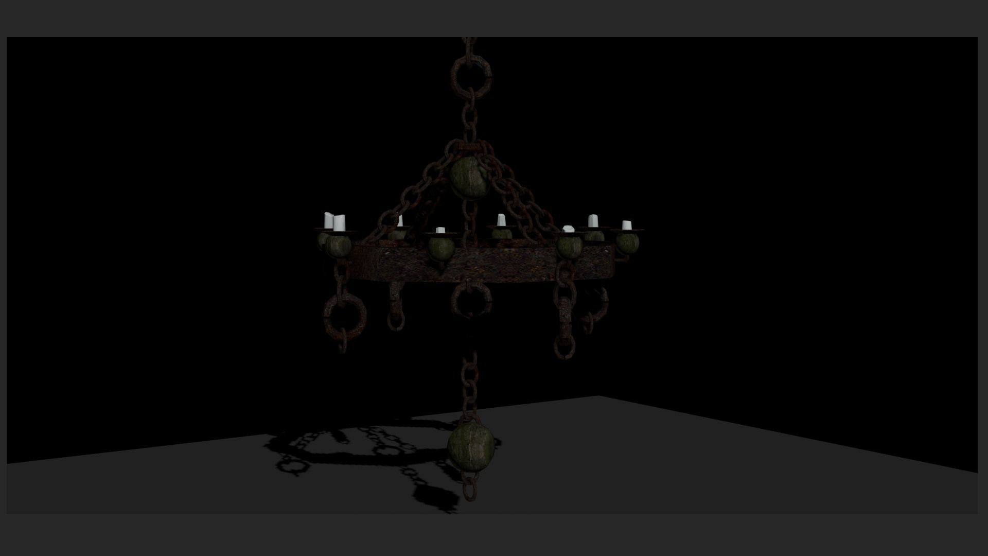 old chandelier collection Low-poly 3D model_7