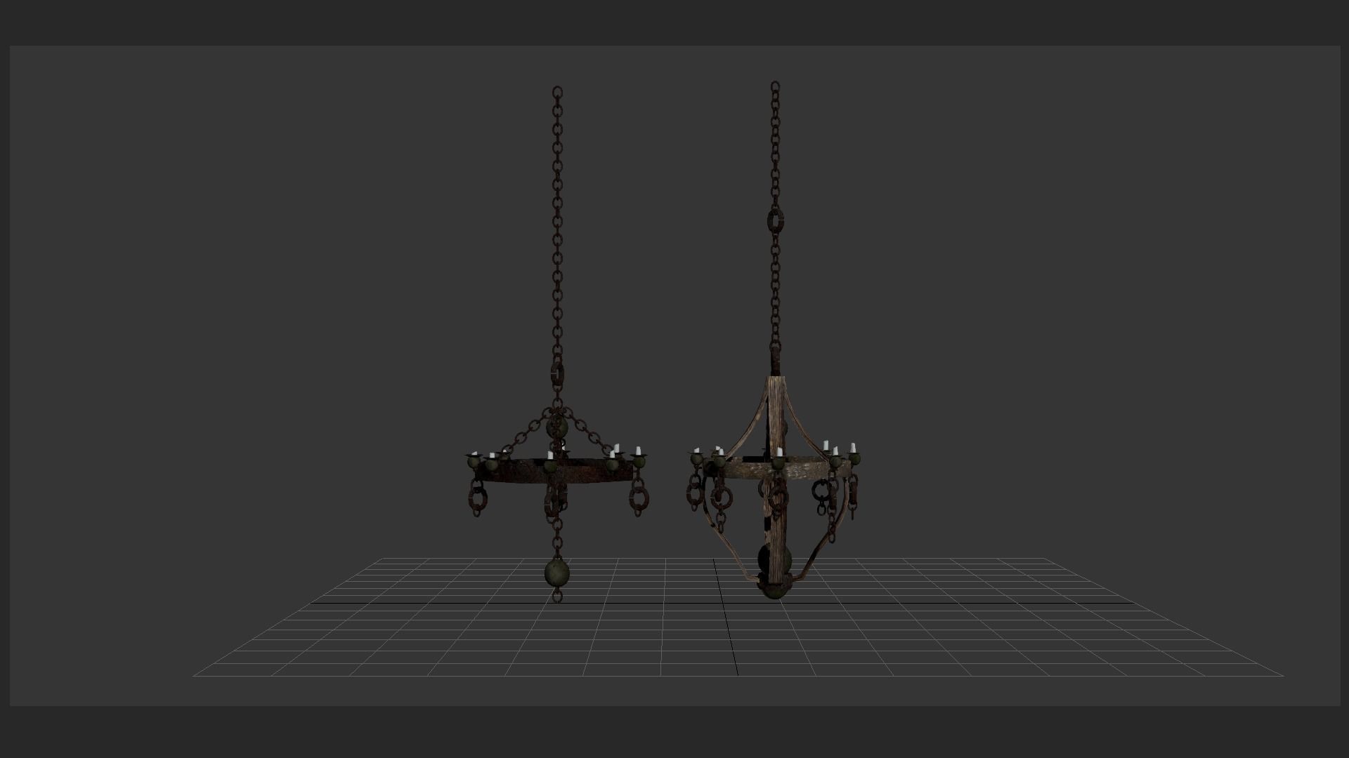 old chandelier collection Low-poly 3D model_15