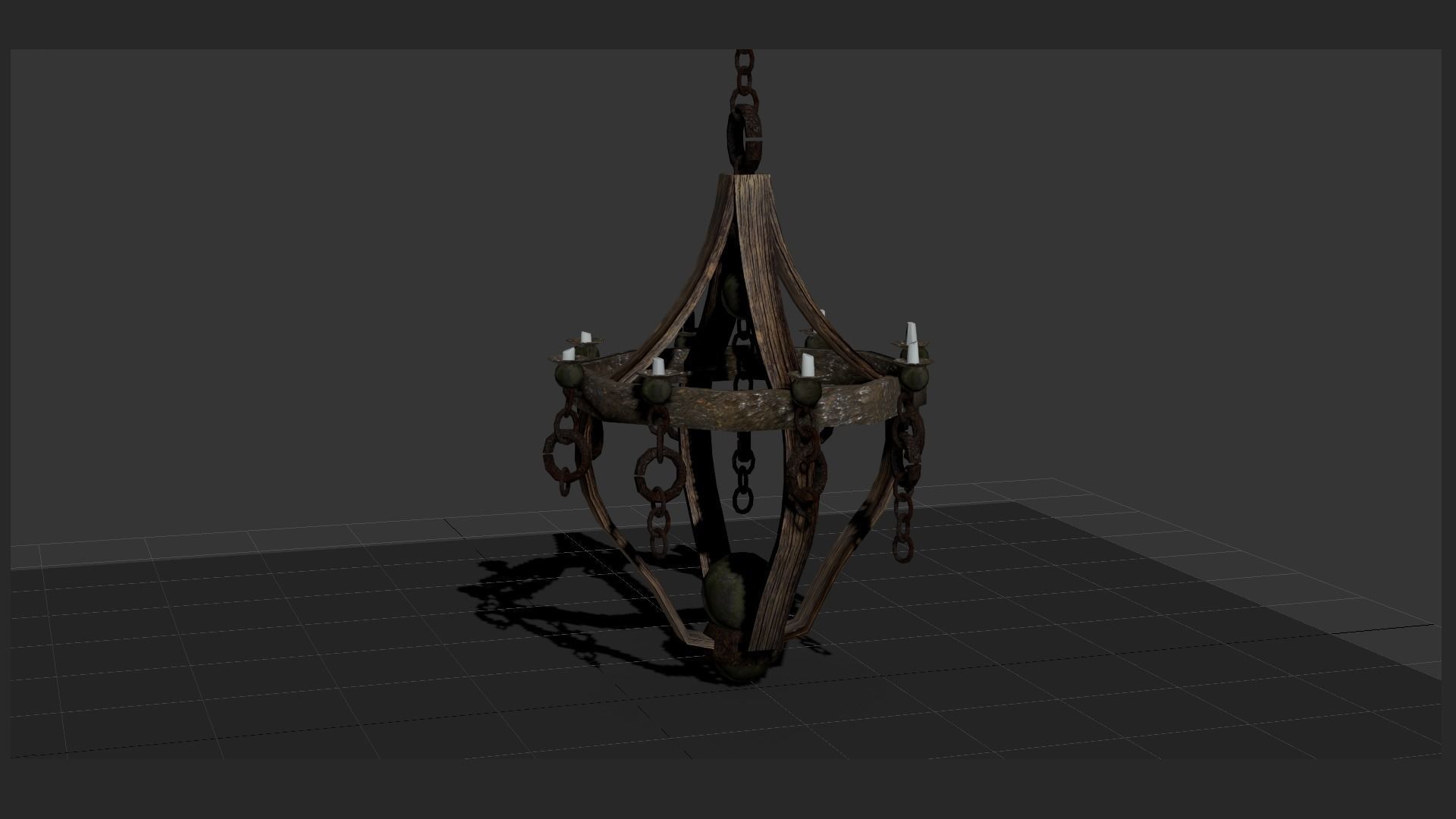 old chandelier collection Low-poly 3D model_8