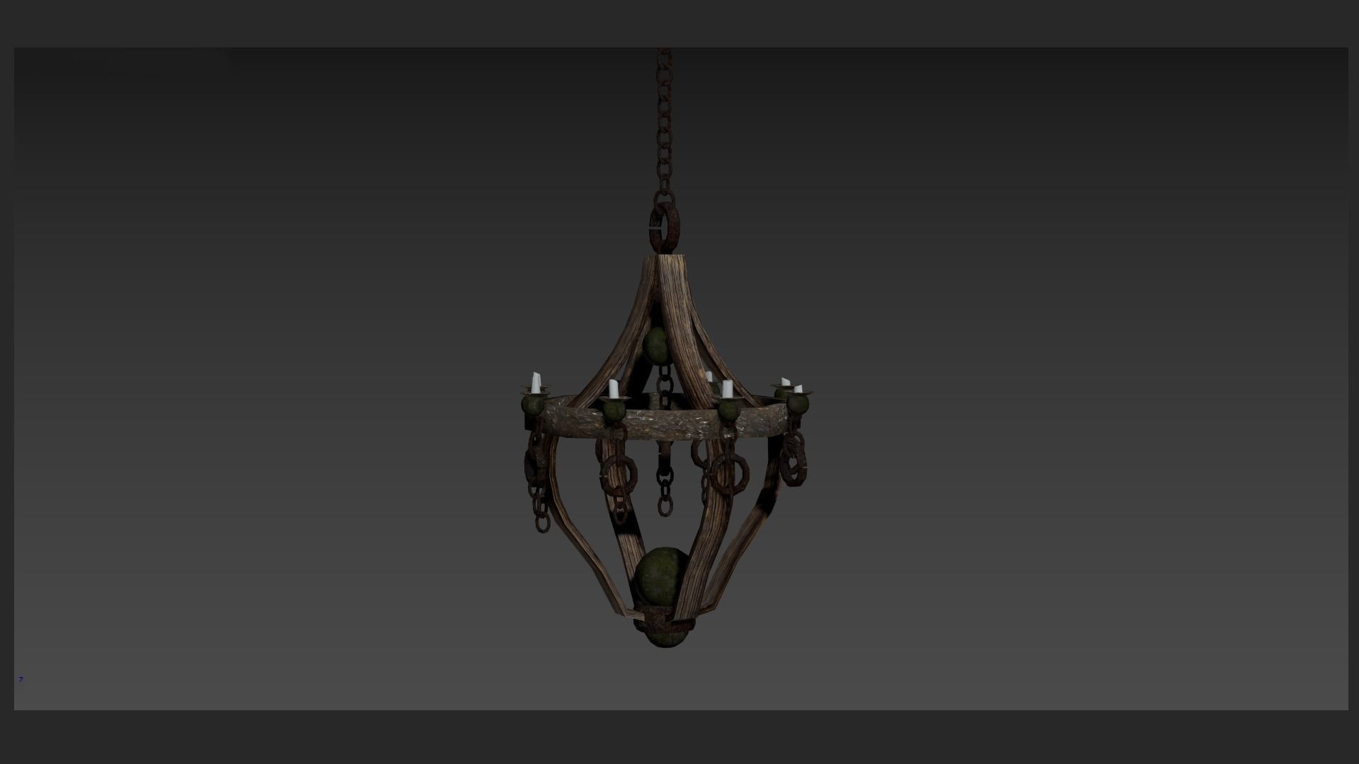 old chandelier collection Low-poly 3D model_10
