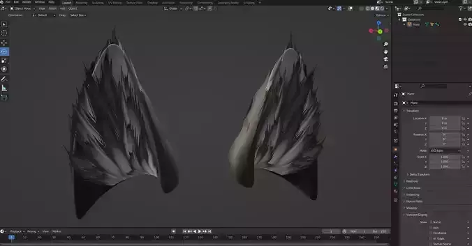 Anime Wolf Ears Fully Rigged VRCHAT Ready FBX and BLENDER FILE 