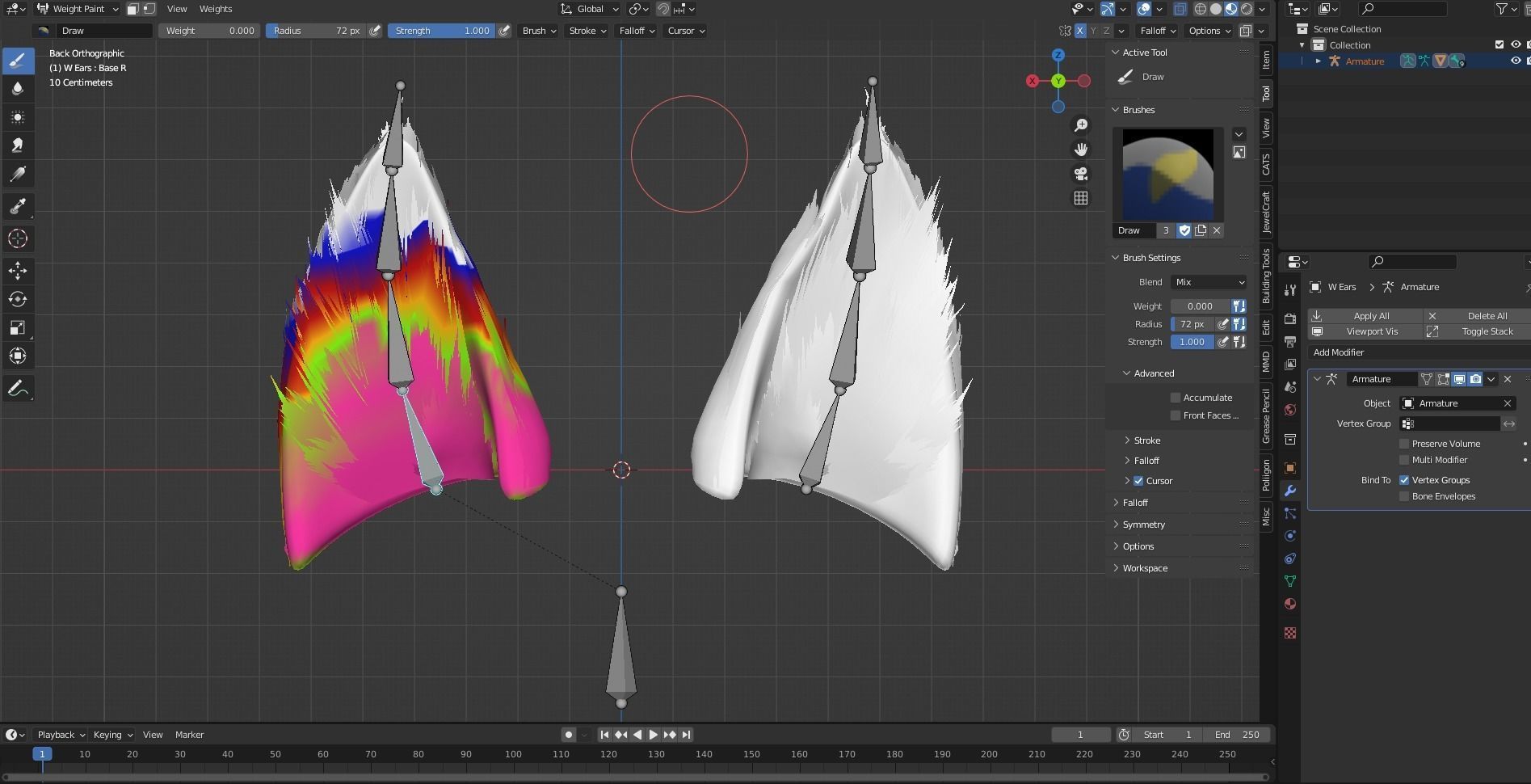 Anime Wolf Ears Fully Rigged VRCHAT Ready FBX and BLENDER FILE  Low-poly 3D model_5