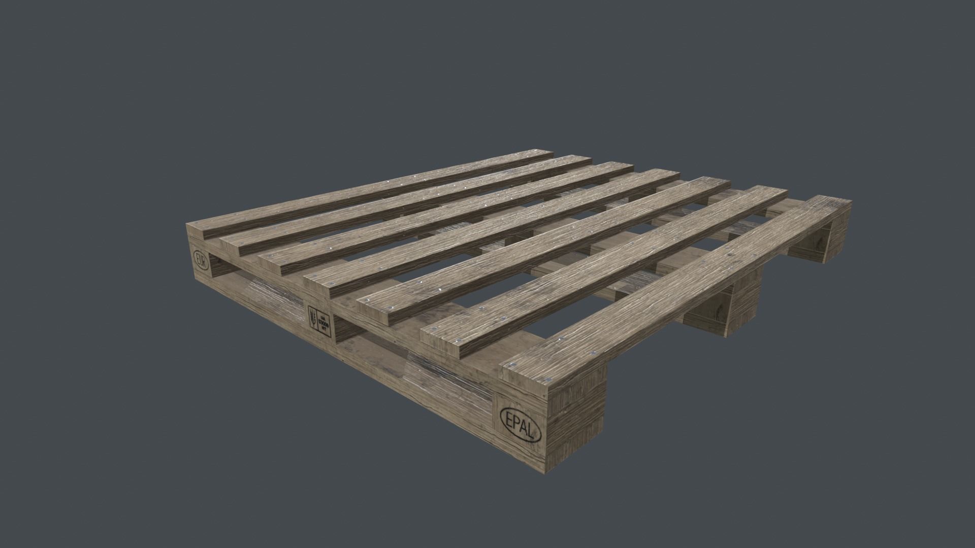 Wooden Pallet  Low-poly 3D model_8