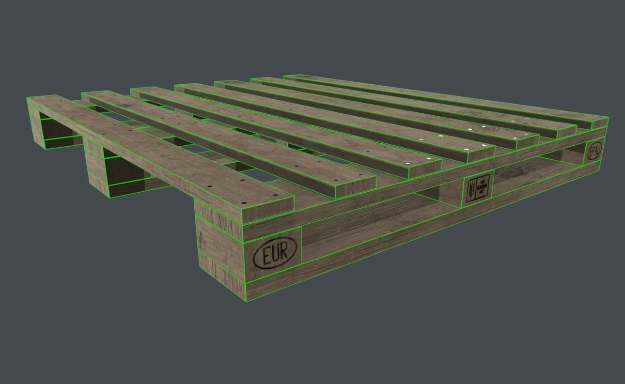 Wooden Pallet  Low-poly 3D model_13
