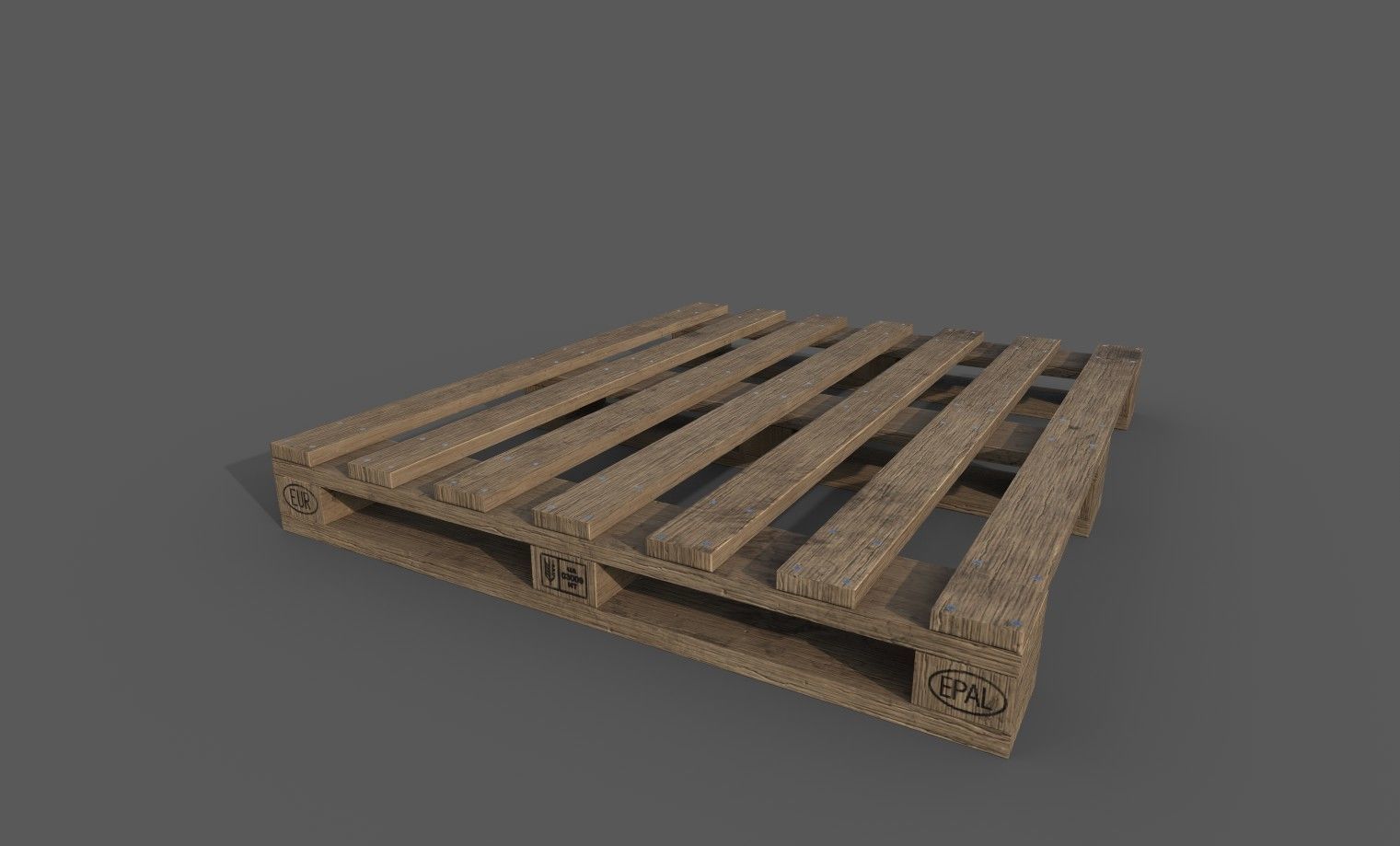 Wooden Pallet  Low-poly 3D model_1