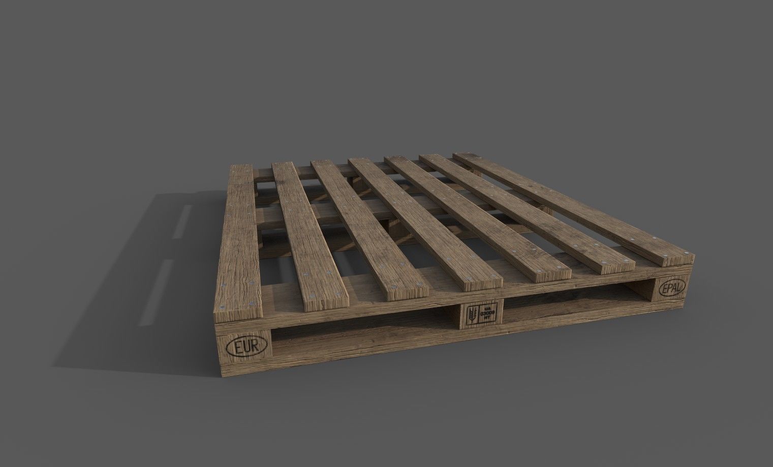 Wooden Pallet  Low-poly 3D model_2