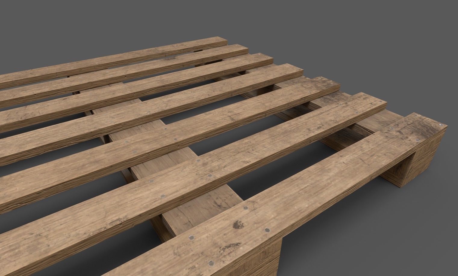 Wooden Pallet  Low-poly 3D model_6