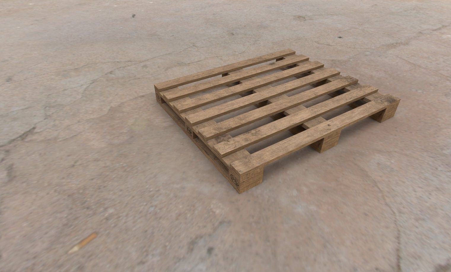 Wooden Pallet  Low-poly 3D model_5