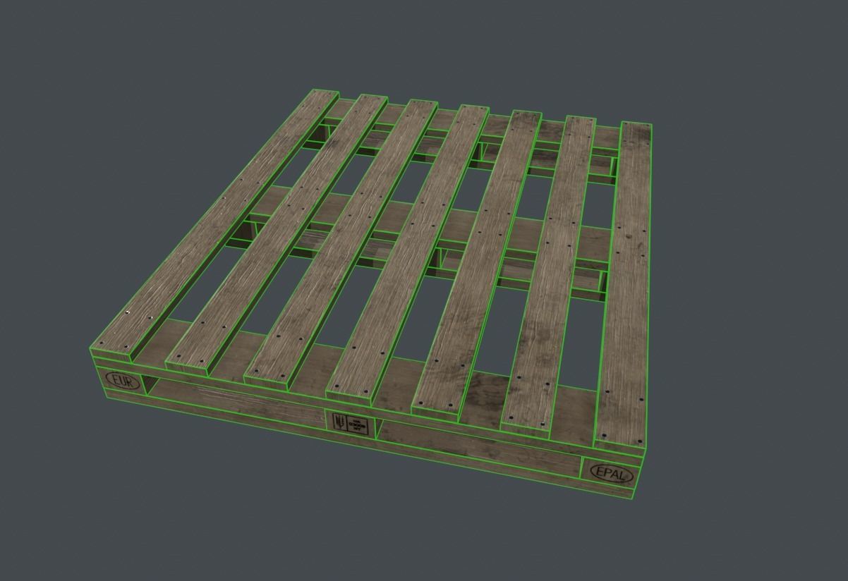 Wooden Pallet  Low-poly 3D model_14