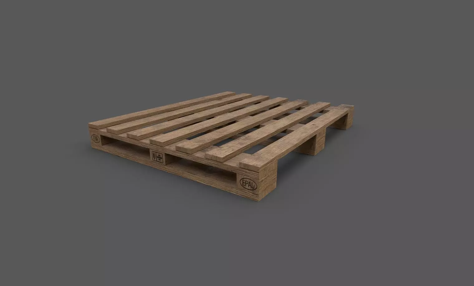 Wooden Pallet  Low-poly 3D model_0