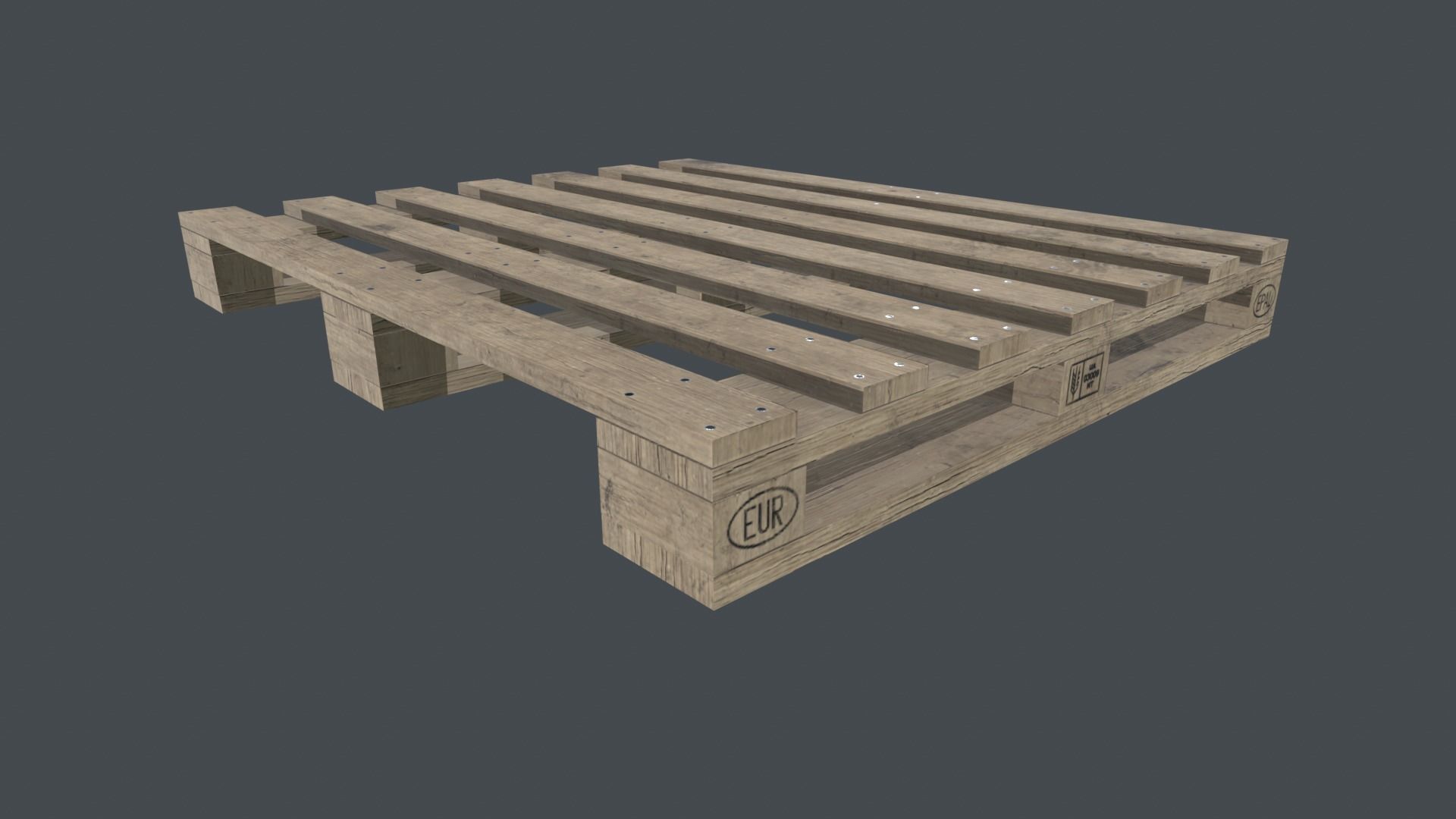 Wooden Pallet  Low-poly 3D model_10