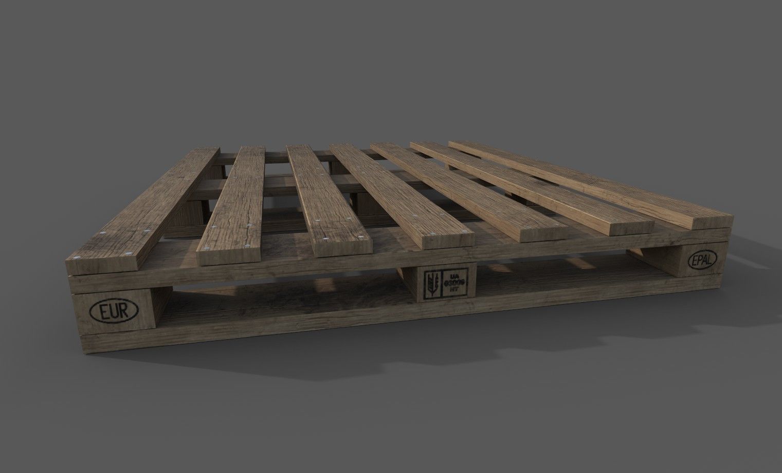Wooden Pallet  Low-poly 3D model_4