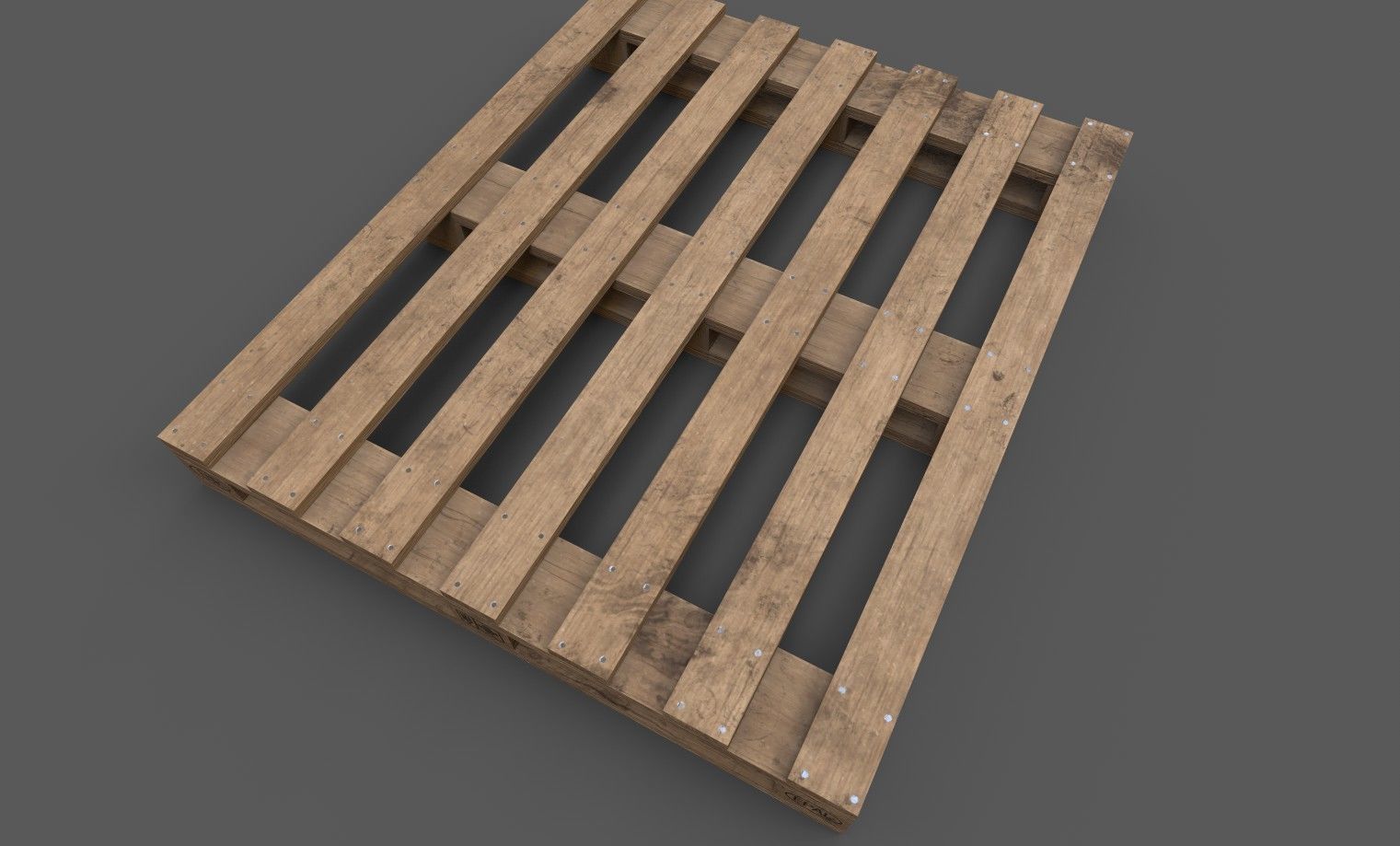 Wooden Pallet  Low-poly 3D model_7
