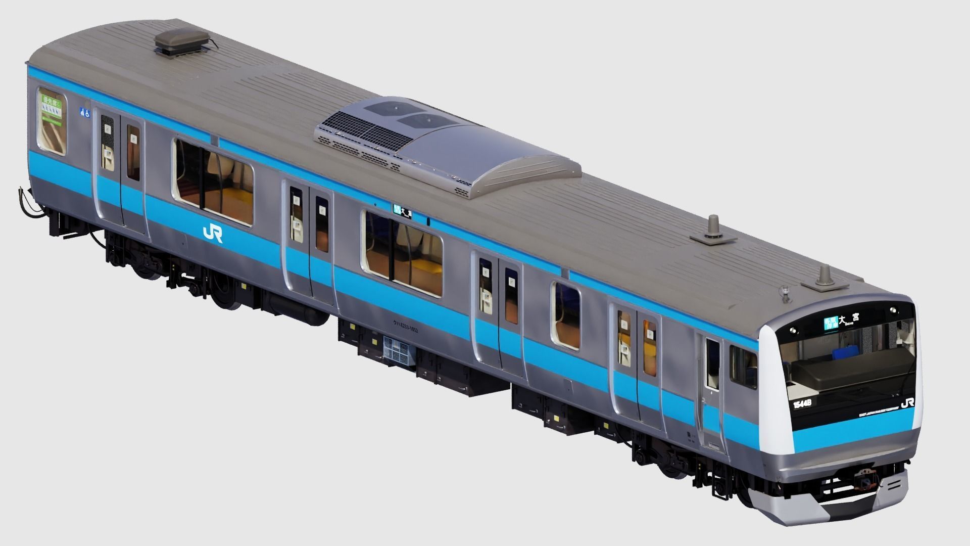Rigged Train Japan Keihin-Tohoku E233 Series HEAD ONLY 3D model_5