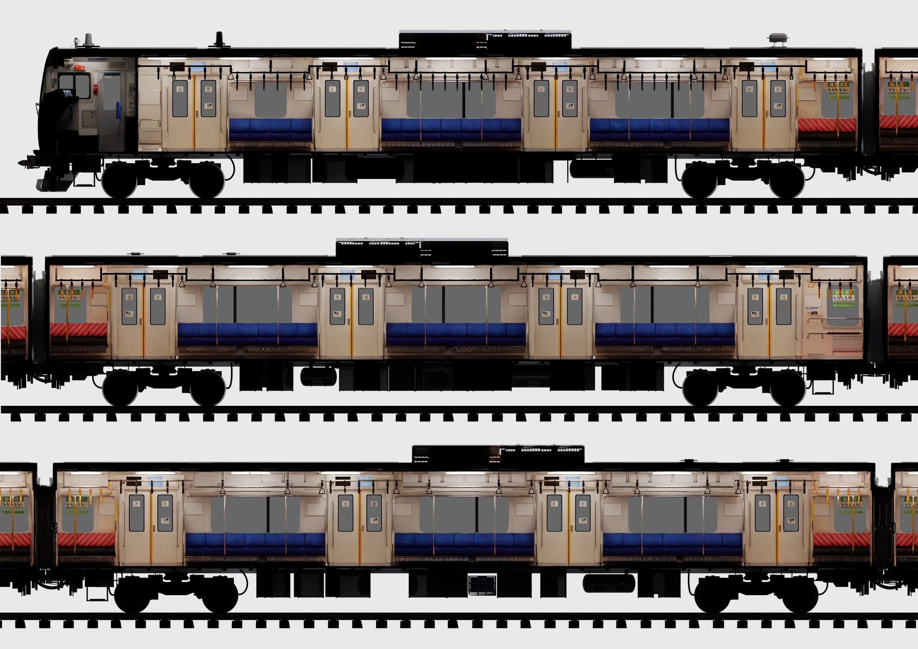 Rigged Train Japan Keihin-Tohoku E233 Series HEAD ONLY 3D model_18