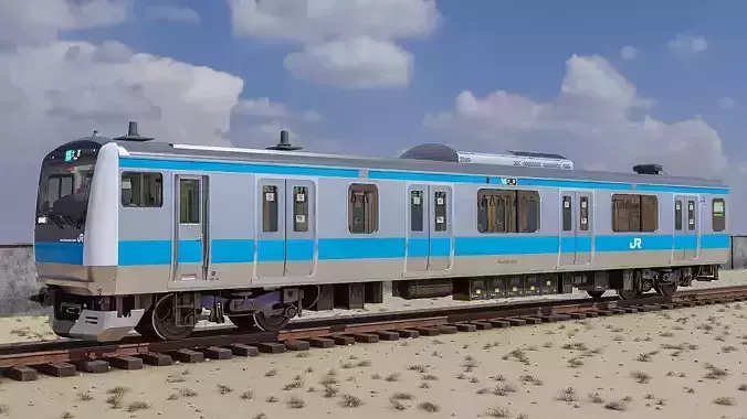 Rigged Train Japan Keihin-Tohoku E233 Series HEAD ONLY 3D model Rigged Train Japan Keihin-Tohoku E233 Series HEAD ONLY 3D model