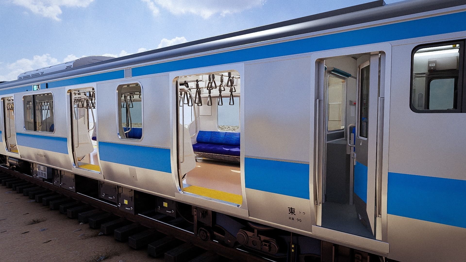 Rigged Train Japan Keihin-Tohoku E233 Series HEAD ONLY 3D model_9