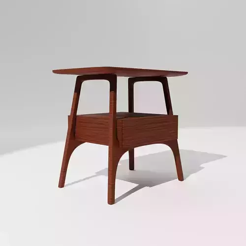  Wooden Side Table Model for Interior Visualization Low-poly 3D model