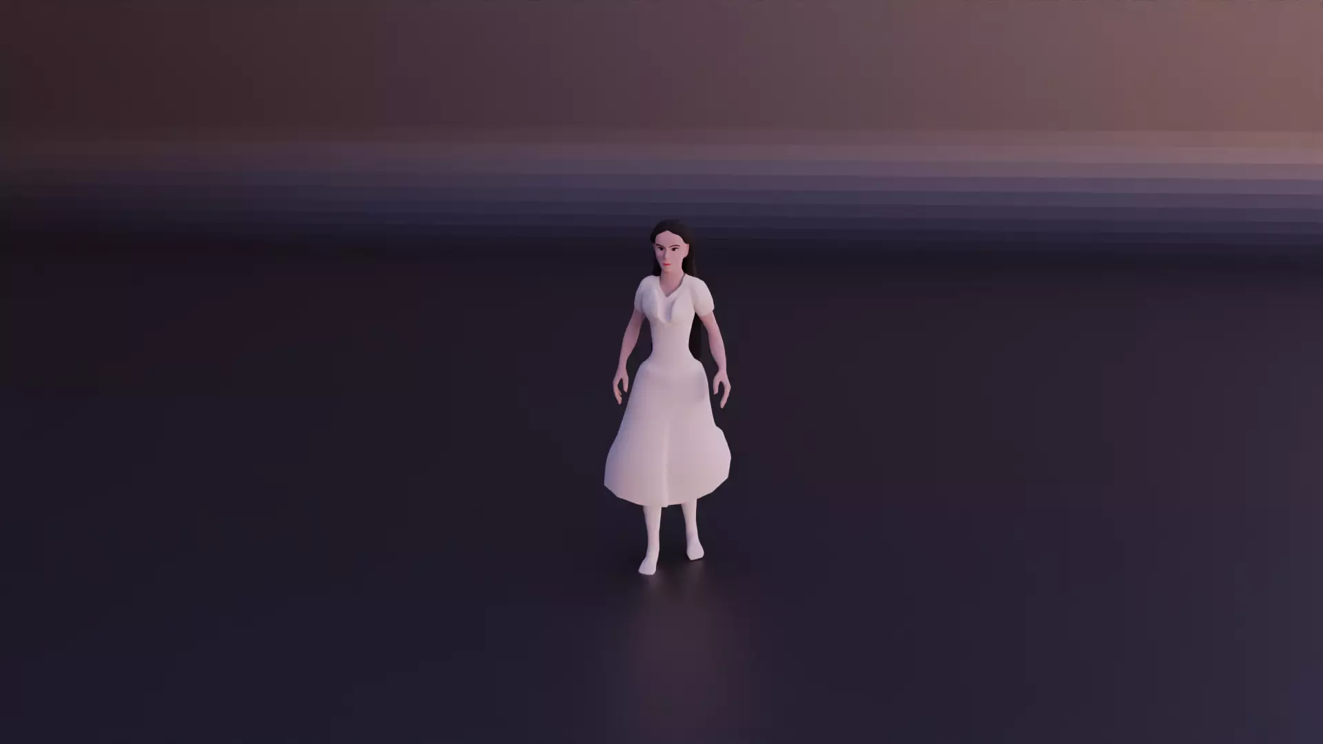 Long hair girl Free 3D model